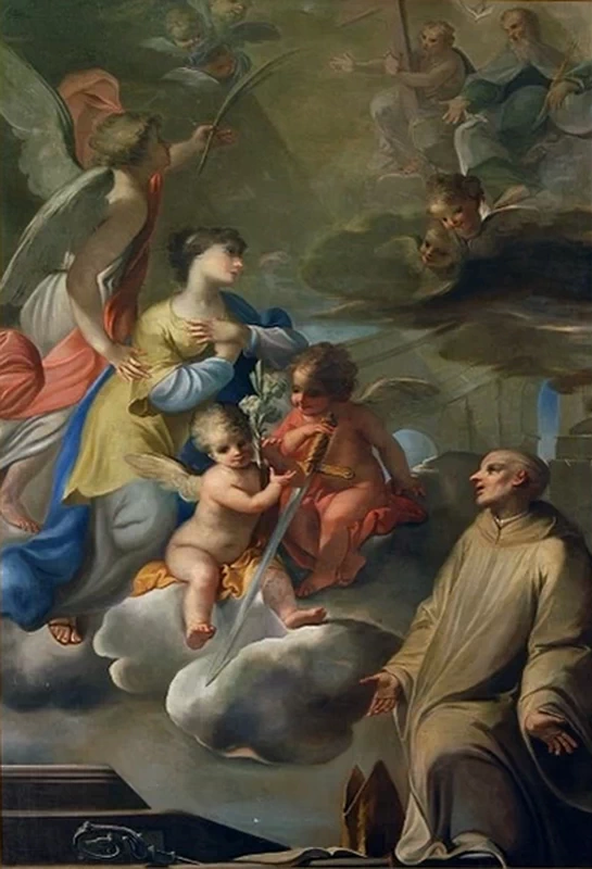 Sant'Agata consegna la spada a Bernardo di Chiaravalle